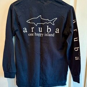 DarkNavy Blue Crew Neck  long sleeve ARUBA Cotton Tee